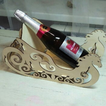 Intra απο ξύλο plywood 3mm-4mm πάχος - Έλκηθρο σαμπάνιας του Άγιου Βασίλη Δίασταση 30x30 cm Intraeaxys-qommqlro - Image 1