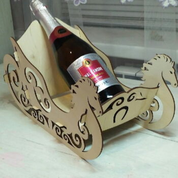 Intra απο ξύλο plywood 3mm-4mm πάχος - Έλκηθρο σαμπάνιας του Άγιου Βασίλη Δίασταση 30x30 cm Intraeaxys-qommqlro - Image 3