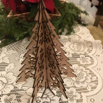 Intra απο ξύλο plywood 3mm-4mm πάχος - Χριστουγεννιάτικο δέντρο Δίασταση 30x30 cm Intraeaxys-0788dlj7 - Image 1