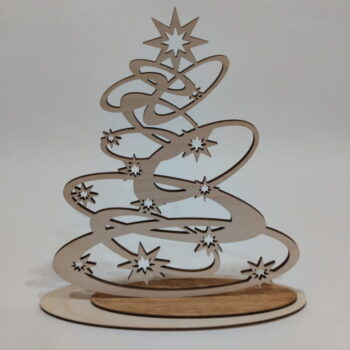 Intra απο ξύλο plywood 3mm-4mm πάχος - Ξύλινο χριστουγεννιάτικο δέντρο Δίασταση 30x30 cm Intraeaxys-ro6yjln7 - Image 1