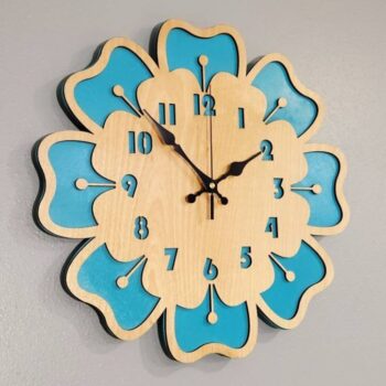 Intra απο ξύλο plywood 3mm-4mm πάχος - Ρολόι τοίχου λουλουδιών Δίασταση 30x30 cm Intraeaxys-eo0v26w7 - Image 1