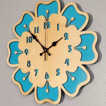 Intra απο ξύλο plywood 3mm-4mm πάχος - Ρολόι τοίχου λουλουδιών Δίασταση 30x30 cm Intraeaxys-eo0v26w7 - Image 3