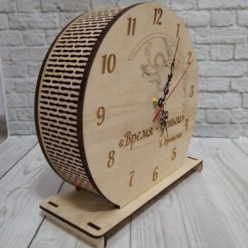 Intra απο ξύλο plywood 3mm-4mm πάχος - Επιτραπέζιο Ξύλινο Στρογγυλό Ρολόι Δίασταση 30x30 cm Intraeaxys-67wzl2w7 - Image 1