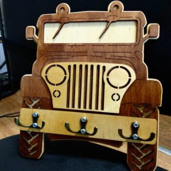 Intra απο ξύλο plywood 3mm-4mm πάχος - Κρεμάστρα για μπρελόκ για ρούχα Jeep Δίασταση 5x5 cm Intraeaxys-eo4q66w7 - Image 1