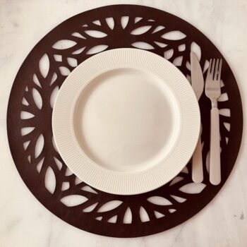 Intra απο ξύλο plywood 3mm-4mm πάχος - Στρογγυλά Δερμάτινα Σουπλά Δίασταση 30x30 cm Intraeaxys-d1l5mg67 - Image 1