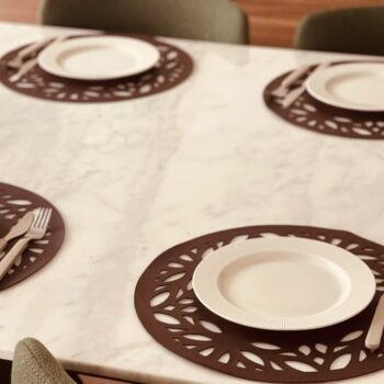 Intra απο ξύλο plywood 3mm-4mm πάχος - Στρογγυλά Δερμάτινα Σουπλά Δίασταση 30x30 cm Intraeaxys-d1l5mg67 - Image 4