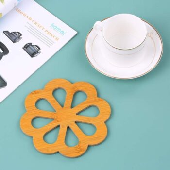 Intra απο ξύλο plywood 3mm-4mm πάχος - Στρογγυλά σουβέρ λουλουδιών δαμάσκηνου Δίασταση 30x30 cm Intraeaxys-6o3n8zr1 - Image 1