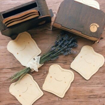 Intra απο ξύλο plywood 3mm-4mm πάχος - Σετ σουβέρ τοστιέρα Δίασταση 30x30 cm Intraeaxys-078p8ljo - Image 4