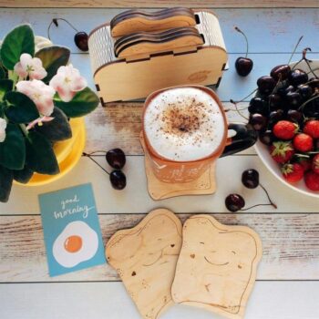 Intra απο ξύλο plywood 3mm-4mm πάχος - Σετ σουβέρ τοστιέρα Δίασταση 30x30 cm Intraeaxys-078p8ljo - Image 5