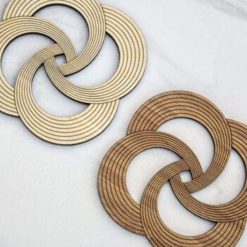 Intra απο ξύλο plywood 3mm-4mm πάχος - Ξύλινο σουβέρ σπιράλ Δίασταση 30x30 cm Intraeaxys-6o3n8931 - Image 1