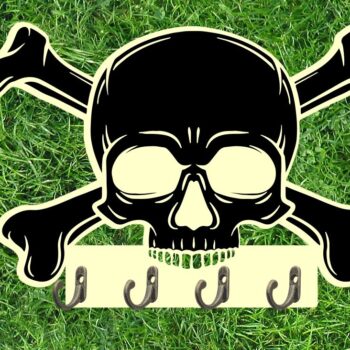 Intra απο ξύλο plywood 3mm-4mm πάχος - Διασταυρωμένα οστά κρανίου με κλειδοθήκη Δίασταση 30x30 cm Intraeaxys-pok3wpj7 - Image 1