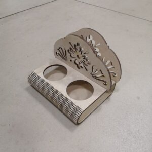Intra απο ξύλο plywood 3mm-4mm πάχος - Βάση χαρτοπετσέτας με ποτηροθήκη Δίασταση 30x30 cm Intraeaxys-lopq9r67