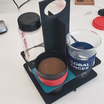 Intra απο ξύλο plywood 3mm-4mm πάχος - 4 Φλιτζάνια Coffee Caddy 3mm Δίασταση 30x30 cm Intraeaxys-r7vmj8k7 - Image 1