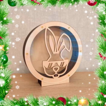 Intra απο ξύλο plywood 3mm-4mm πάχος - Κουμπαράς Bunny Δίασταση 30x30 cm Intraeaxys-r1z2ylp1 - Image 1