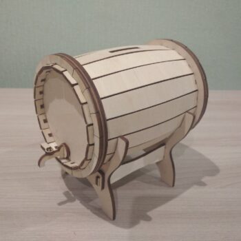 Intra απο ξύλο plywood 3mm-4mm πάχος - Ξύλινη τράπεζα χρημάτων βαρελιού Δίασταση 30x30 cm Intraeaxys-p7ymw567 - Image 1