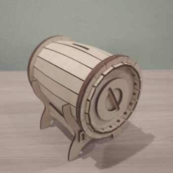 Intra απο ξύλο plywood 3mm-4mm πάχος - Ξύλινη τράπεζα χρημάτων βαρελιού Δίασταση 30x30 cm Intraeaxys-p7ymw567 - Image 3