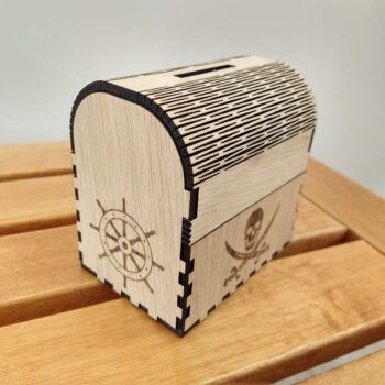 Intra απο ξύλο plywood 3mm-4mm πάχος - Treasure Chest Money Box Pirate Piggy Bank Δίασταση 30x30 cm Intraeaxys-d1lvj2zo - Image 1