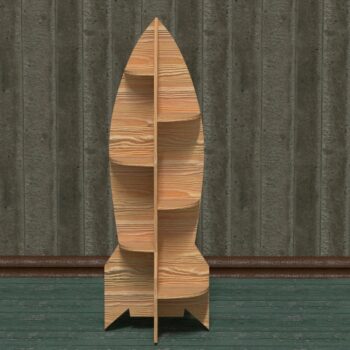 Intra απο ξύλο plywood 3mm-4mm πάχος - Ράφι πυραύλων Διαστημόπλοιο Βιβλιοθήκη Διακόσμηση δωματίου Δίασταση 30x30 cm Intraeaxys-078yqkmo - Image 1