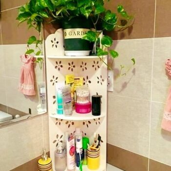 Intra απο ξύλο plywood 3mm-4mm πάχος - Γωνιακό ράφι μπάνιου Δίασταση 30x30 cm Intraeaxys-m1d6rpy7 - Image 1