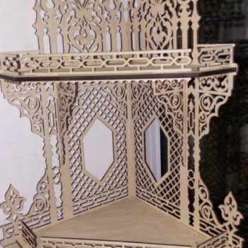 Intra απο ξύλο plywood 3mm-4mm πάχος - Ράφι για εικονίδια Χριστιανικό εγχώριο βωμό σκαλιστό πρότυπο ραφιών Δίασταση 30x30 cm Intraeaxys-joed00d1 - Image 1