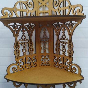 Intra απο ξύλο plywood 3mm-4mm πάχος - Κόντρα πλακέ γωνιακό ράφι εικονοστασίου Δίασταση 30x30 cm Intraeaxys-075y5n3o - Image 1