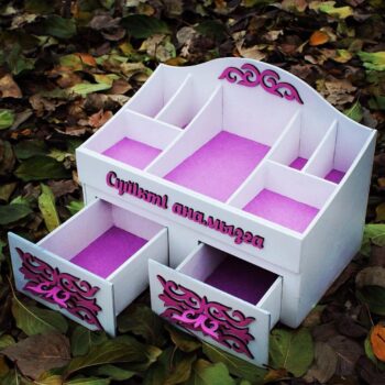 Intra απο ξύλο plywood 3mm-4mm πάχος - Συρταριέρα Storage Box Organizer μακιγιάζ Δίασταση 30x30 cm Intraeaxys-6o3ynr37 - Image 1