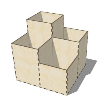 Intra απο ξύλο plywood 3mm-4mm πάχος - 4 Ενότητα Desktop Organizer Πινέλο μολυβιού Δίασταση 30x30 cm Intraeaxys-e1gk238o - Image 1