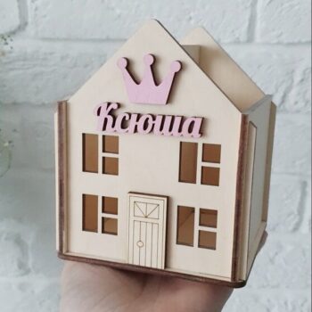 Intra απο ξύλο plywood 3mm-4mm πάχος - Στυλόθήκη σπιτιού Δίασταση 30x30 cm Intraeaxys-voq2kx6o - Image 1