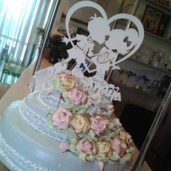 Intra απο ξύλο plywood 3mm-4mm πάχος - Couple Cake Topper Δίασταση 30x30 cm Intraeaxys-91jd6e81 - Image 1