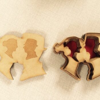 Intra απο ξύλο plywood 3mm-4mm πάχος - Πρότυπο για ζευγάρια μουσικής Δίασταση 30x30 cm Intraeaxys-p7ymqmr7 - Image 3