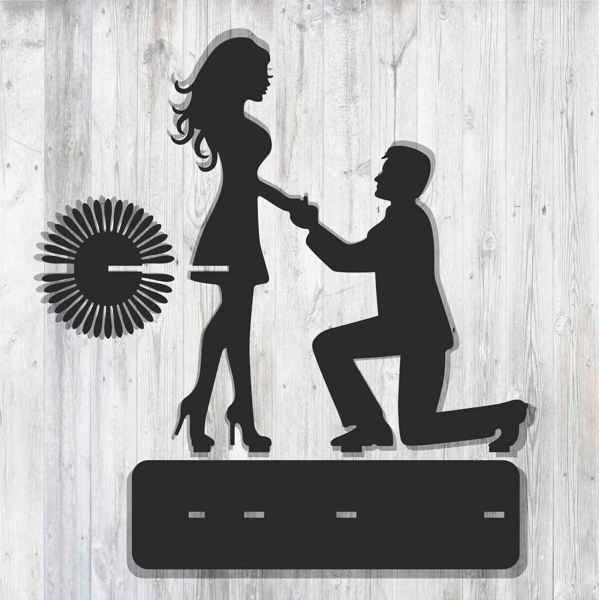 Intra απο ξύλο plywood 3mm-4mm πάχος - Υποδοχή χαρτοπετσέτας πρότασης γάμου για ζευγάρι Δίασταση 30x30 cm Intraeaxys-r1z2djn1