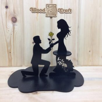 Intra απο ξύλο plywood 3mm-4mm πάχος - Ζεύγος θήκης χαρτοπετσέτας με λουλούδι Δίασταση 30x30 cm Intraeaxys-joedvq51 - Image 1