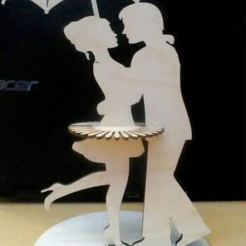 Intra απο ξύλο plywood 3mm-4mm πάχος - Θήκη χαρτοπετσέτας για ζευγάρι που χορεύει Δίασταση 30x30 cm Intraeaxys-eo0qj551 - Image 1