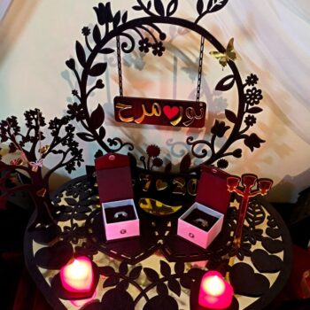 Intra απο ξύλο plywood 3mm-4mm πάχος - Δίσκος δαχτυλιδιών αρραβώνων Awesome Δαχτυλίδι για ζευγάρια Δίασταση 30x30 cm Intraeaxys-67wlyy81 - Image 1