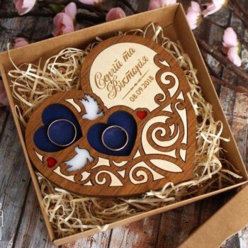 Intra απο ξύλο plywood 3mm-4mm πάχος - Κουτί με δαχτυλίδι αρραβώνων σε σχήμα καρδιάς Κουτί με δαχτυλίδι πρότασης γάμου Δίασταση 30x30 cm Intraeaxys-6o3y9qr7 - Image 1