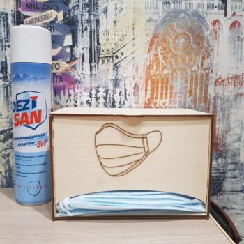 Intra απο ξύλο plywood 3mm-4mm πάχος - Κουτί αποθήκευσης μάσκας προσώπου με καπάκι Δίασταση 30x30 cm Intraeaxys-joedz451 - Image 1