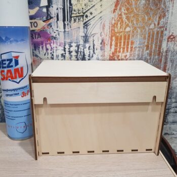 Intra απο ξύλο plywood 3mm-4mm πάχος - Κουτί αποθήκευσης μάσκας προσώπου με καπάκι Δίασταση 30x30 cm Intraeaxys-joedz451 - Image 5