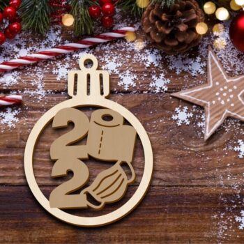 Intra απο ξύλο plywood 3mm-4mm πάχος - Χριστουγεννιάτικο Στολίδι Δέντρο με Μάσκα Δίασταση 10x10 cm Intraeaxys-qommyd8o - Image 1