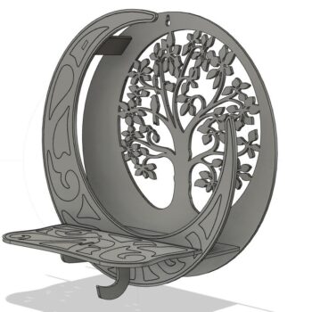 Intra απο ξύλο plywood 3mm-4mm πάχος - Ράφι Crescent Moon Δίασταση 30x30 cm Intraeaxys-eo4qvw87 - Image 1