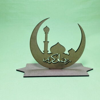 Intra απο ξύλο plywood 3mm-4mm πάχος - Διακόσμηση τραπεζιού Ραμαζάνι Ραμαζάνι Ξύλινο σημάδι Ramadan Kareem Crescent Moon Δίασταση 30x30 cm Intraeaxys-ro6ye667 - Image 1