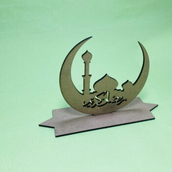 Intra απο ξύλο plywood 3mm-4mm πάχος - Διακόσμηση τραπεζιού Ραμαζάνι Ραμαζάνι Ξύλινο σημάδι Ramadan Kareem Crescent Moon Δίασταση 30x30 cm Intraeaxys-ro6ye667 - Image 3