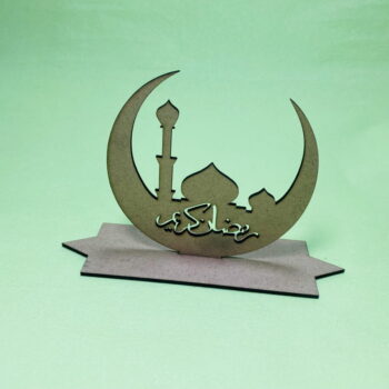 Intra απο ξύλο plywood 3mm-4mm πάχος - Διακόσμηση τραπεζιού Ραμαζάνι Ραμαζάνι Ξύλινο σημάδι Ramadan Kareem Crescent Moon Δίασταση 30x30 cm Intraeaxys-ro6ye667 - Image 4
