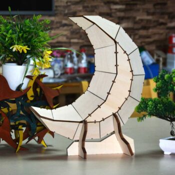 Intra απο ξύλο plywood 3mm-4mm πάχος - Ξύλινο τρισδιάστατο φεγγάρι Δίασταση 30x30 cm Intraeaxys-yon09vx7 - Image 1