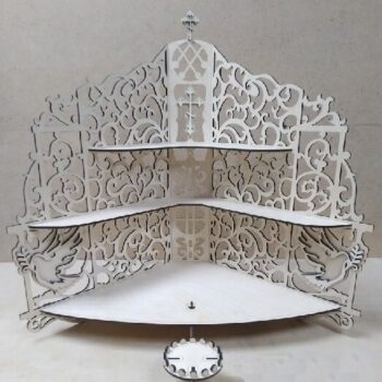 Intra απο ξύλο plywood 3mm-4mm πάχος - Εικονοστάσιο Ξύλινο Ράφι για Εικονίδια Πρότυπο Χριστιανικού Βωμού στο σπίτι Δίασταση 40x50 cm Intraeaxys-r7vmzzk7 - Image 1