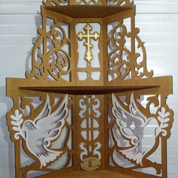 Intra απο ξύλο plywood 3mm-4mm πάχος - Κόντρα πλακέ Ξύλινο Ράφι εικονοστάσι Δίασταση 30x30 cm Intraeaxys-r1z2myl1 - Image 1