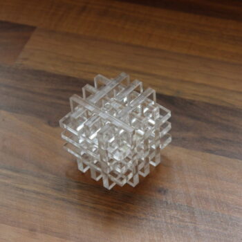 Intra απο ξύλο plywood 3mm-4mm πάχος - Burr Criss Cross Cube Puzzle Burr Box Puzzle Δίασταση 30x30 cm Intraeaxys-r1z23dn1 - Image 1