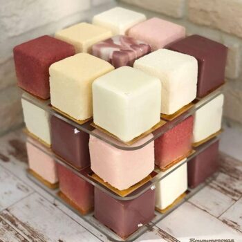 Intra απο ξύλο plywood 3mm-4mm πάχος - Στάση για κέικ 3 τετράγωνων επιπέδων Στάση κέικ κύβου Rubik Δίασταση 30x30 cm Intraeaxys-67wlyem1 - Image 3