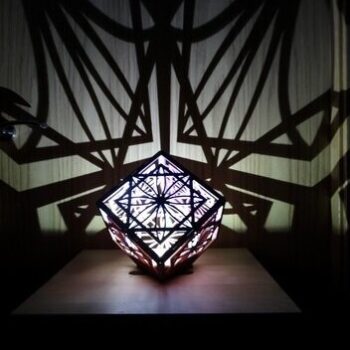 Intra απο ξύλο plywood 3mm-4mm πάχος - Κύβος Λάμπα Δίασταση 30x30 cm Intraeaxys-67wl3gl1 - Image 1