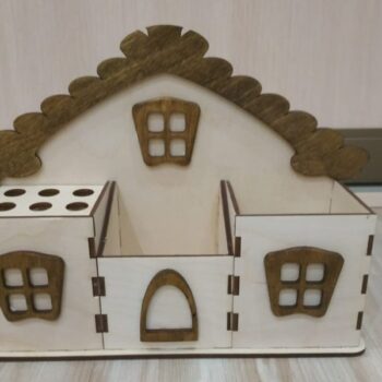 Intra απο ξύλο plywood 3mm-4mm πάχος - Οργανωτής γραφείου σε σχήμα σπιτιού Δίασταση 30x30 cm Intraeaxys-075dy28o - Image 1