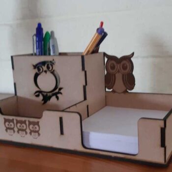 Intra απο ξύλο plywood 3mm-4mm πάχος - Ξύλινη κουκουβάγια Desk Organizer Μανδροθήκη 3mm Δίασταση 30x30 cm Intraeaxys-075y33mo - Image 1